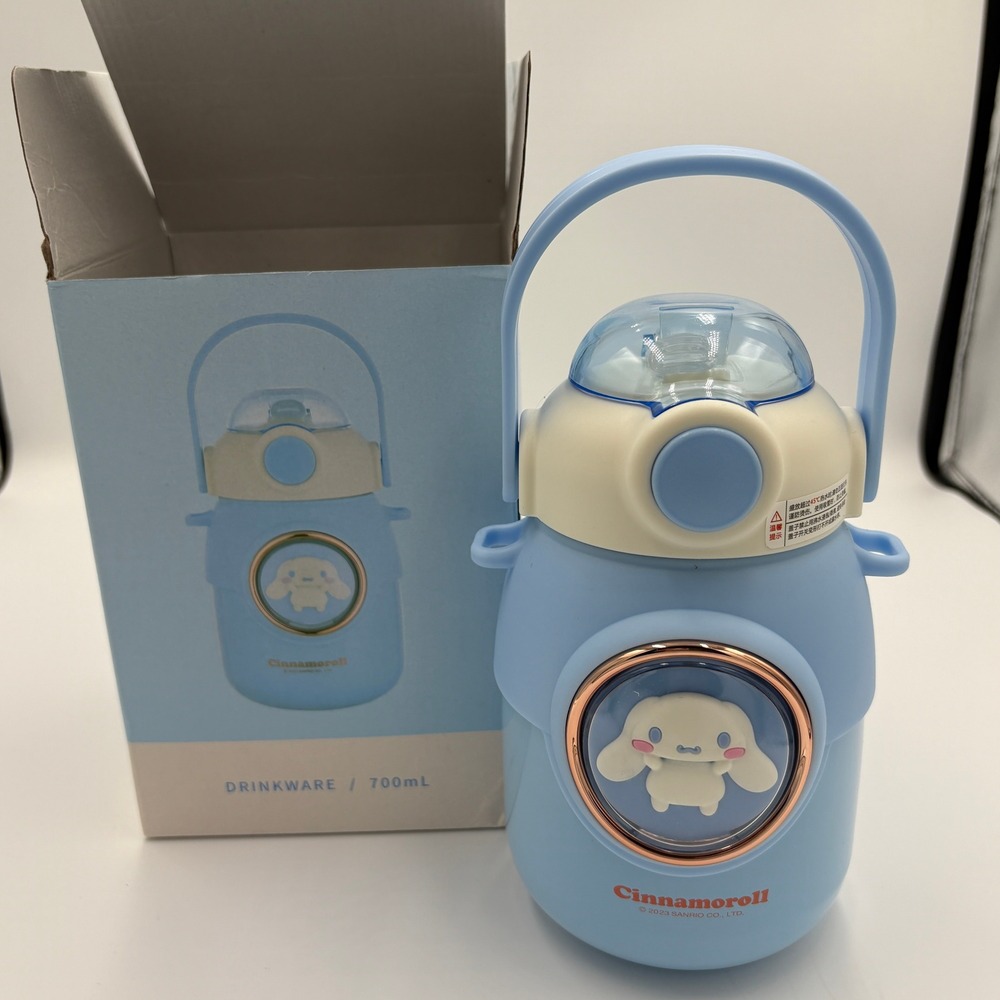 Cinnamoroll Water Bottle 700ml Kawaii Sanrio Drinkware Kids Adult Blue Cute